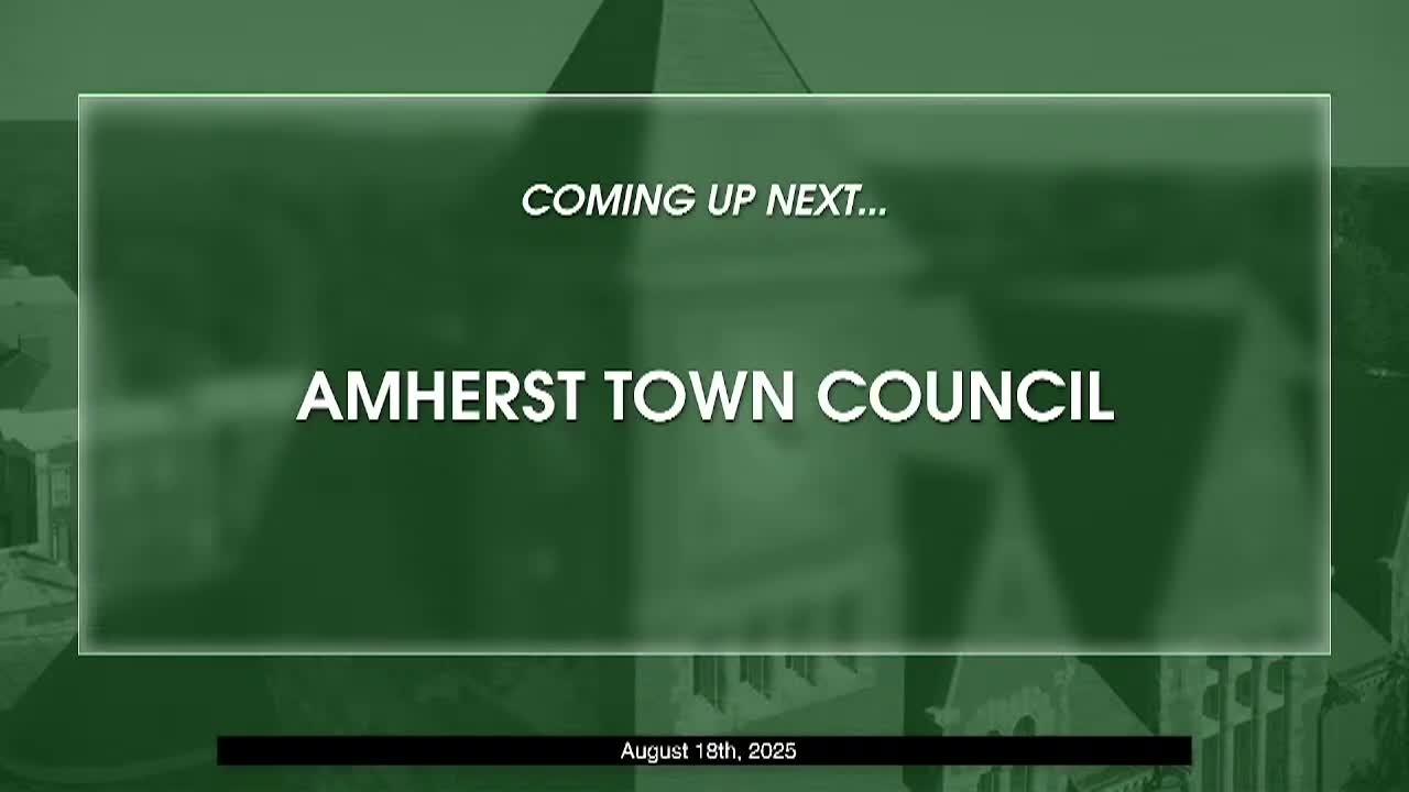 Thumbnail image for Amherst Town Council: August 18, 2025