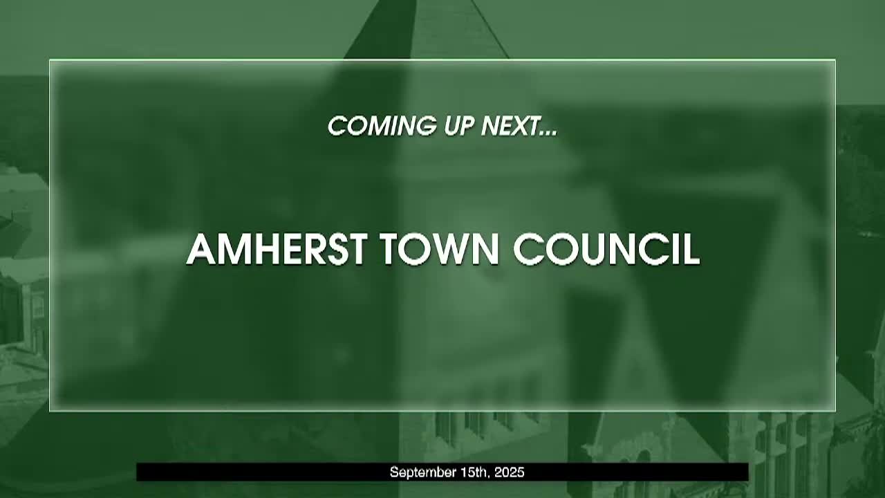 Thumbnail image for Amherst Town Council:  September 15th, 2025