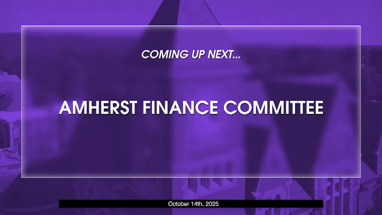 Thumbnail image for Amherst Finance Committee - October 14th, 2025