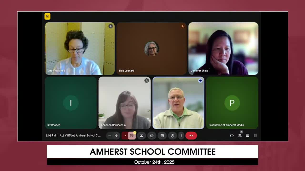 Thumbnail image for Amherst School Committee - October 24th, 2025