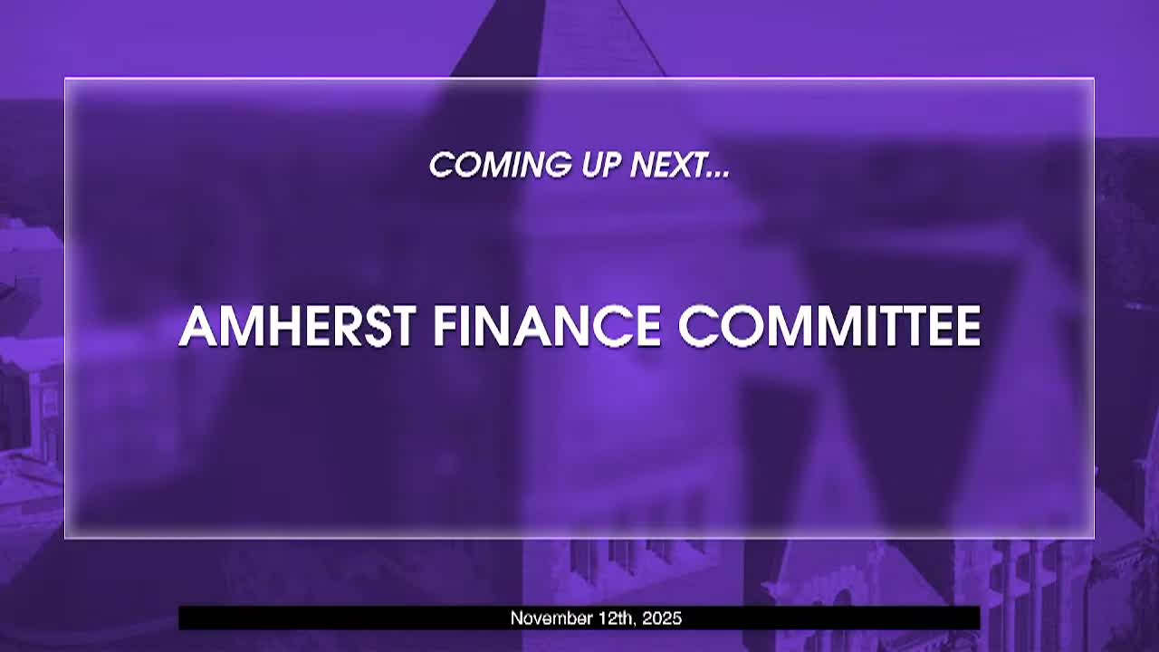 Thumbnail image for Amherst Finance Committee - November 12th, 2025