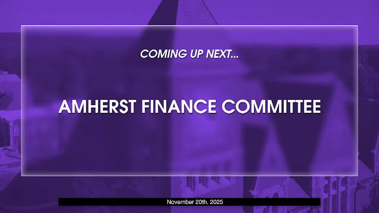 Thumbnail image for Amherst Finance Committee - November 20th, 2025