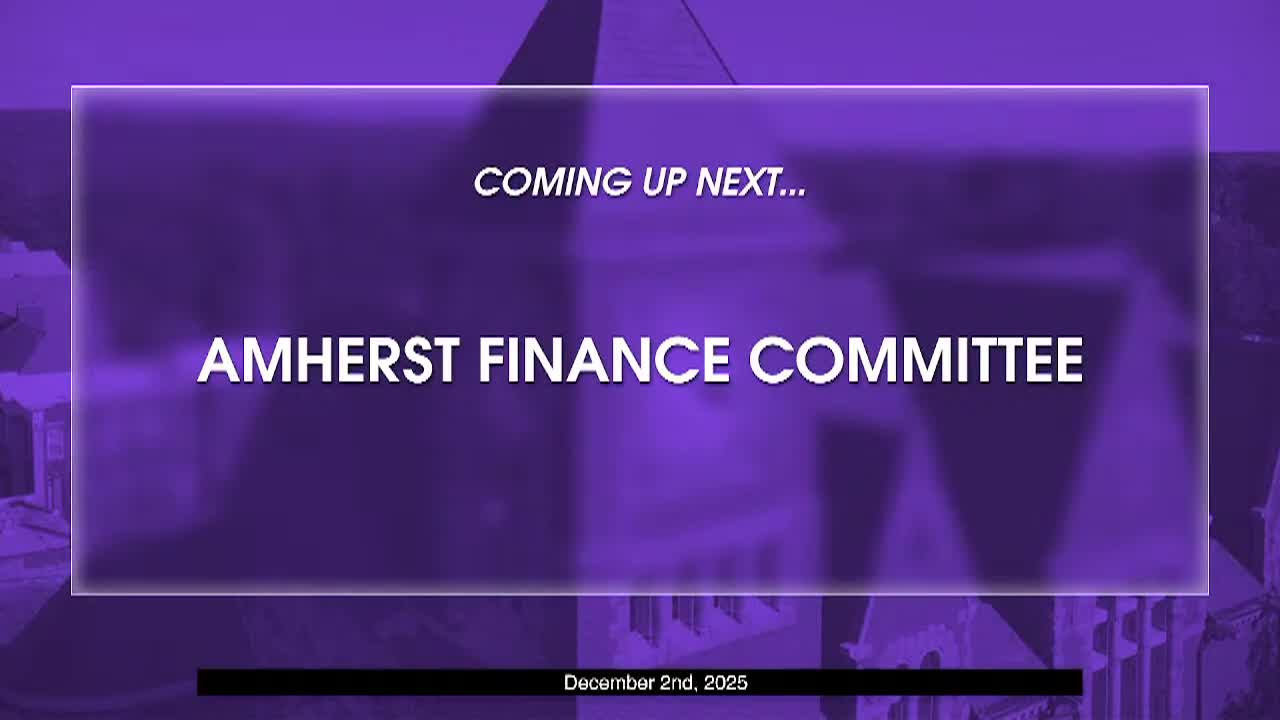 Thumbnail image for Amherst Finance Committee - December, 2nd 2025