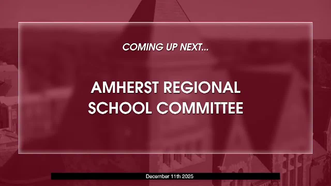 Thumbnail image for Amherst Regional School Committee December 11th, 2025