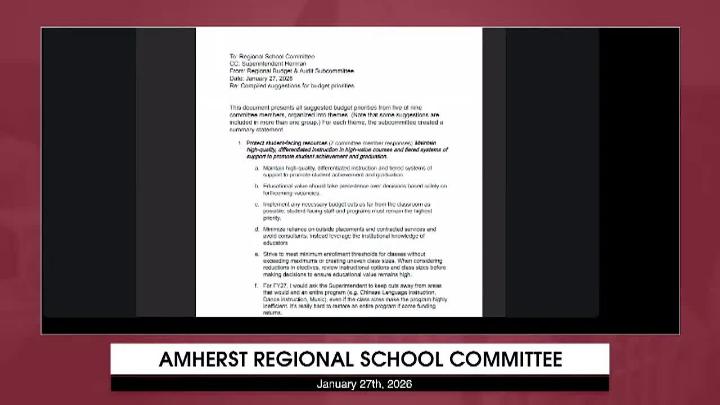 Thumbnail image for Joint and Regional School Committee: January 27th, 2026