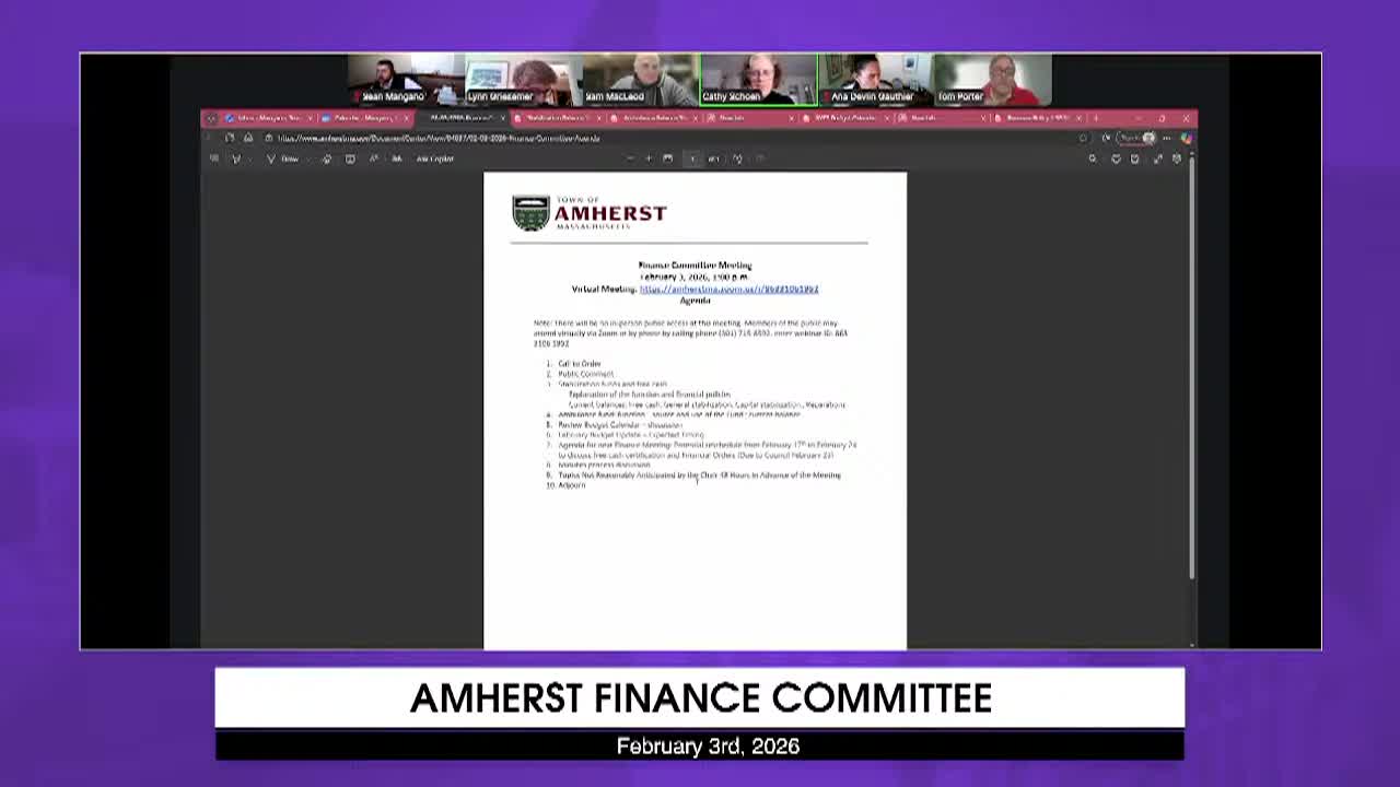 Thumbnail image for Amherst Finance Committee February 3rd, 2026