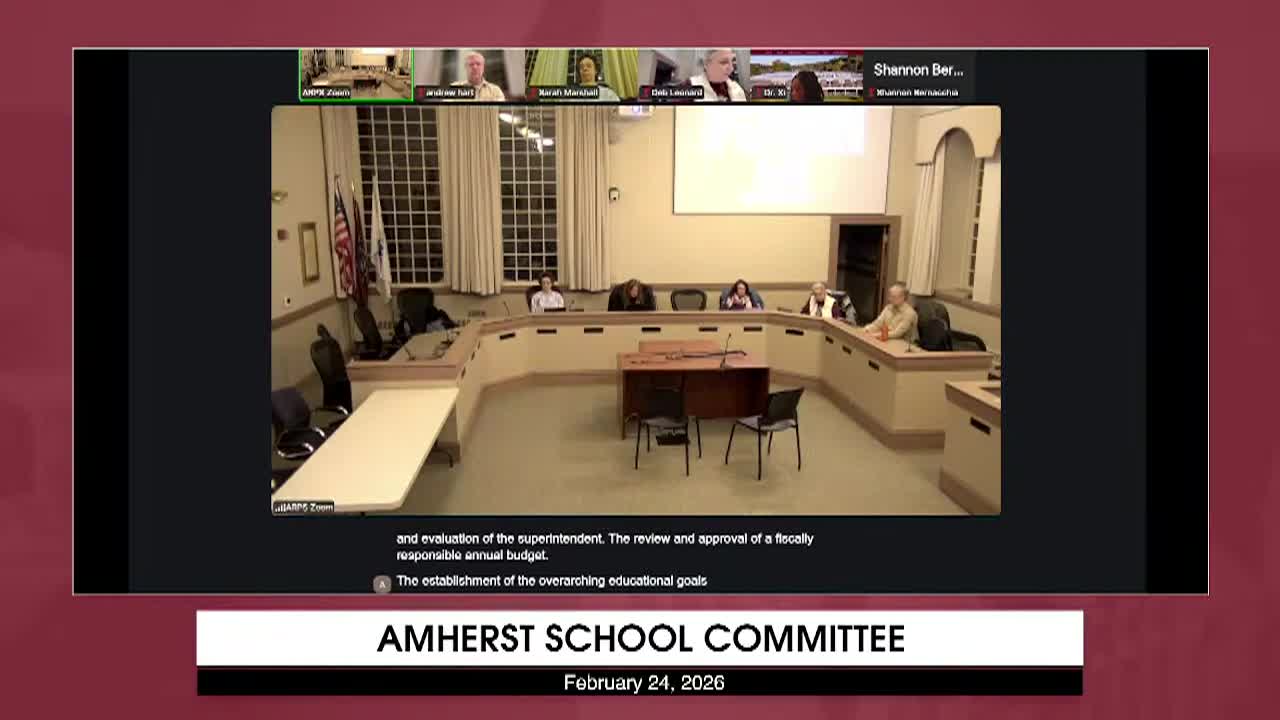 Thumbnail image for Amherst School Committee: February 24, 2026