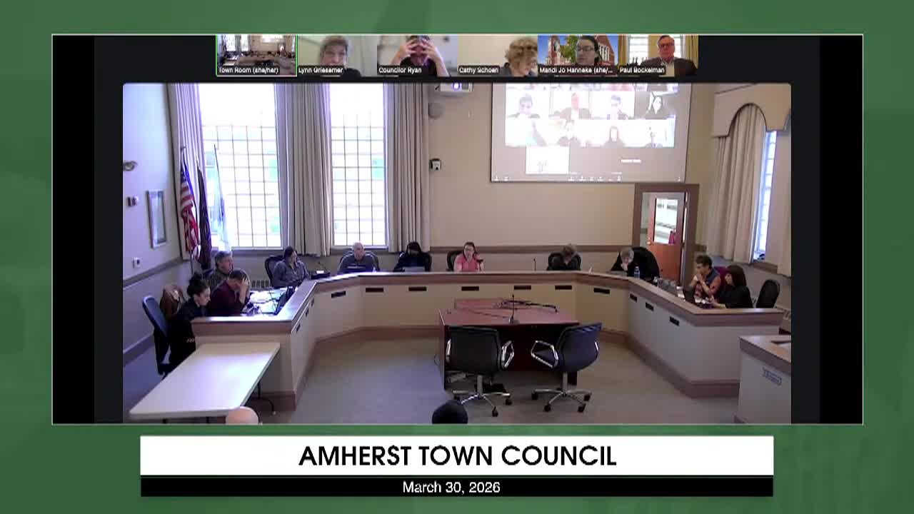 Thumbnail image for Amherst Town Council: March 30, 2026